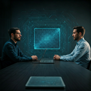 Team discussing future of AI in CRM