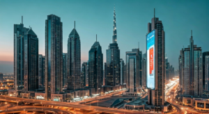 Dubai skyline highlighting mobile technology