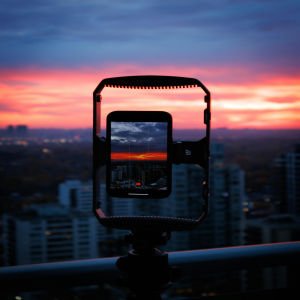 Dubai skyline with mobile App Development technology